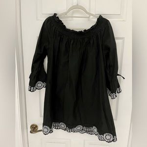 Gracia black embroidered mini dress